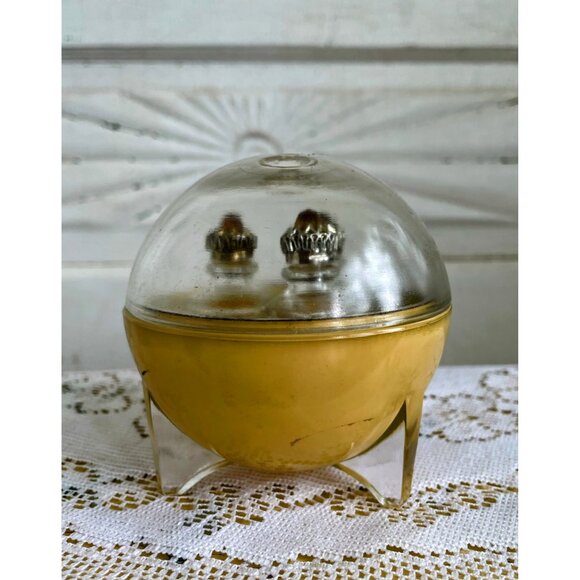Vintage Art Deco Atomic Round Glass Perfume Trio Bottles Duvinne NY c1930s - Picture 16 of 16